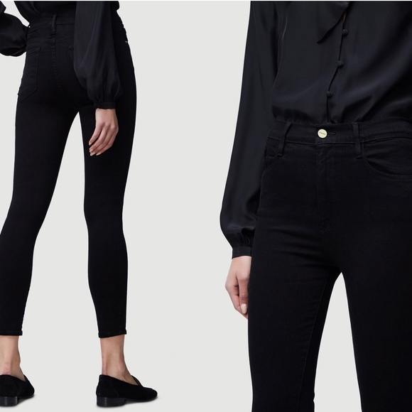 FRAME DENIM Le Color Crop in Film Noir, Size 25, Mid Rise, Skinny, Stret… - Picture 2 of 7
